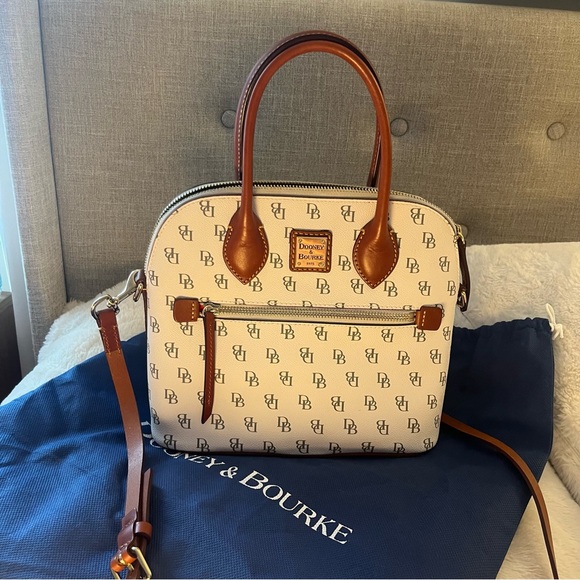 Dooney & Bourke Gretta Domed Satchel in Bone. - Picture 14 of 15